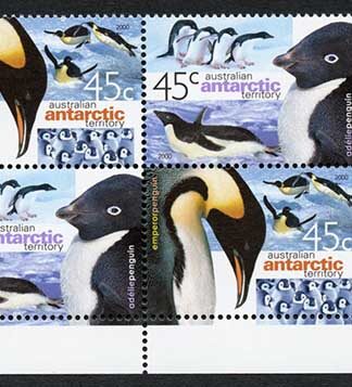 AAT SG130/1 2000 Penguins in Blocks U/M