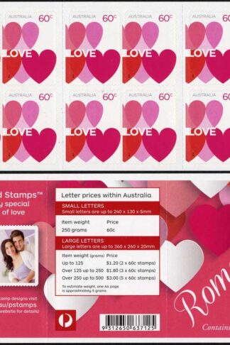Australia SG4128a Special Occasions 2014 Romance booklet pane U/M