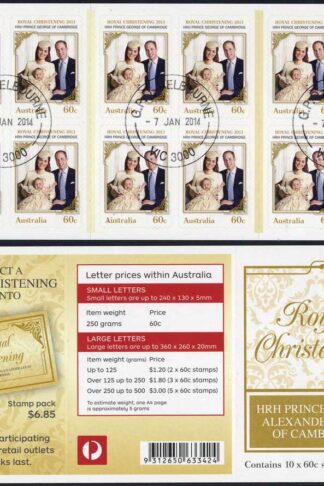 Australia SG4102a A Royal Christening booklet pane Fine Used