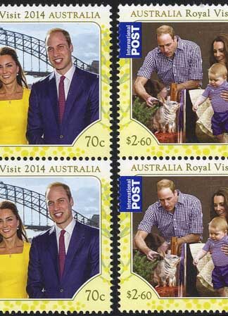 Australia SG4193-4 Royal Visit 2014 set in U/M Blocks