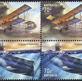 Australia SG4210a Centenary of Military Aviation and Submarines Block U/M