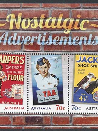Australia SGMS4220 Nostalgic Advertisements miniature sheet U/M