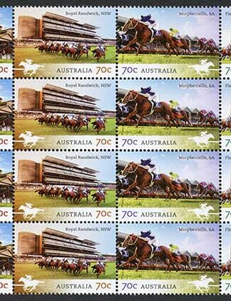Australia SG4262a Australian Racecourses strip in a U/M Block