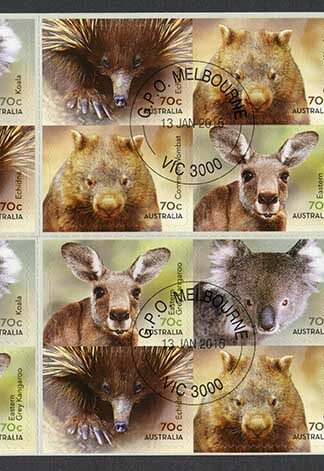 Australia AUS SG4300b Native Animals booklet pane (SB491) of 20 Fine Used