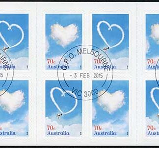 Australia SG4320a Love is in the Air pane (SB497) of 10 Fine Used
