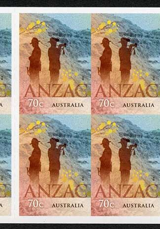 Australia SG4348a ANZAC booklet (SB500) pane of 10 U/M