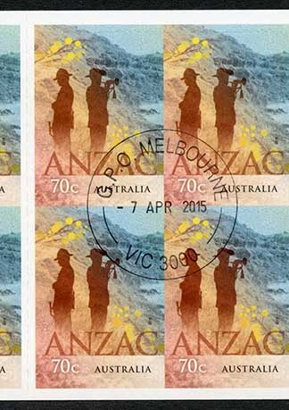 Australia SG4348a ANZAC booklet (SB500) pane of 10 Fine Used