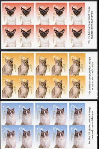 Australia SG4367a-71a Cats of Australia set of 5 booklet panes U/M