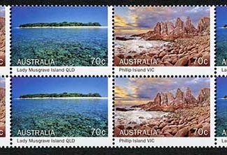 Australia SG4381a-4 Islands of Australia set of 4in U/M Block