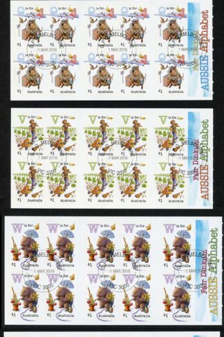 Australia SG4544a-8a Aussie Alphabet set of 5 booklet SB542-6 panes Fine Used