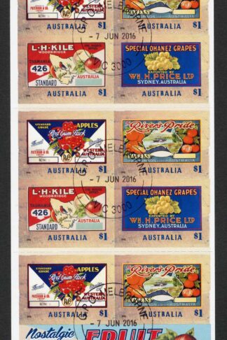 Australia SG4586b Nostalgic Fruit Labels self-adhesive Booklet Pane Fine Used