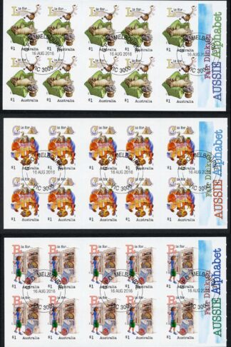 Australia SG4617b-21b Aussie Alphabet set of 5 booklet (SB554-8) panes Fine Used