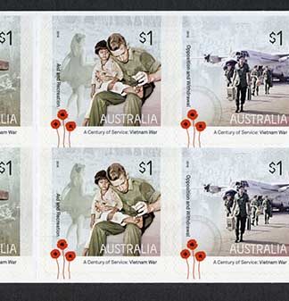 Australia SG4653a Vietnam War booklet (SB562) pane U/M