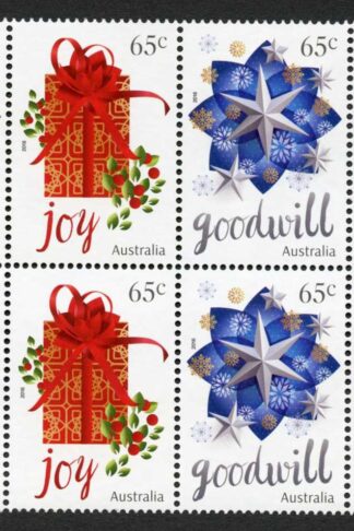 Australia SG4666-7 Merry Christmas 2016 Festive Stamps in U/M Blocks