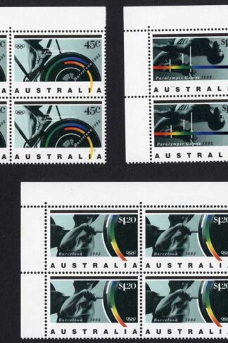 Australia SG1358-60 Barcelona Olympic Games 1992 set in U/M Blocks of 4