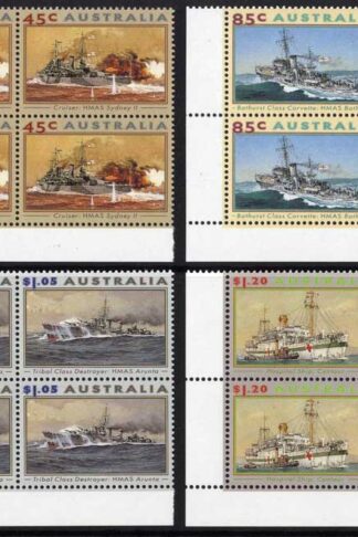 Australia SG1397-400 Second World War Naval Vessels U/M Blocks