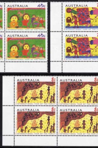 Australia SG1450-2 Childrens Paintings set of 3 blocks of 4 U/M