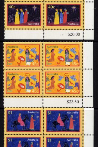 Australia SG1832-4 Christmas 1998 set of 3 in U/M Blocks