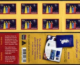 Australia SG1835a Christmas 1998 self-adhesive booklet pane (SB126) U/M