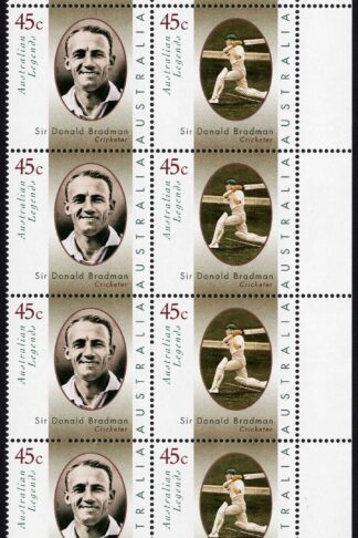 Australia SG1663-4 Australian Legends (1st series) Sir Donald Bradman U/M Block
