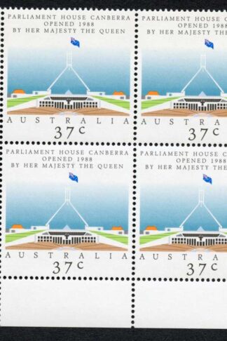 Australia SG1144 37c Opening of New Parliament House Canberra block of 4 U/M