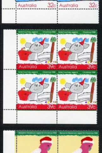 Australia SG1165-7 Christmas 1988 set of 3 blocks of 4 U/M