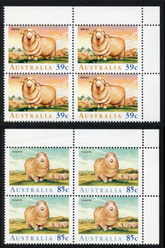Australia SG1195-8 Sheep in Australia set in blocks of 4 U/M