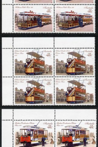 Australia SG1220-4 Historic Trams set of 5 in blocks of 4 U/M