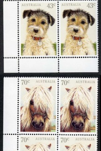 Australia SG1299-302 Domestic Pets set in U/M Blocks
