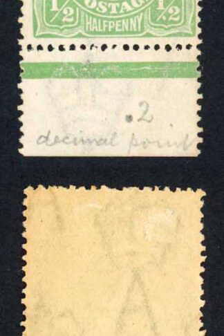 Australia BW 63(4)v 1/2d White spot before 2 (right hand value) M/M
