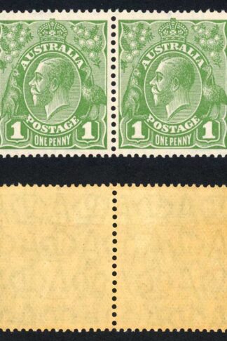 Australia SG95a 1d Sage-green Die 1 and Die 2 in a M/M Pair (light toning)
