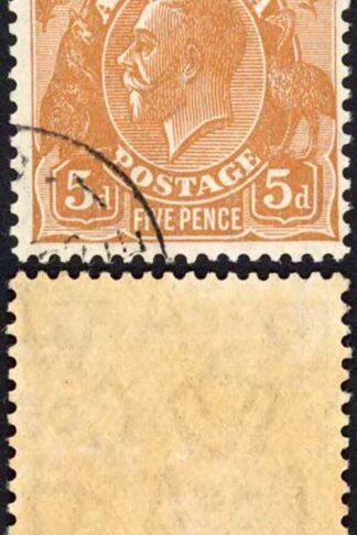 Australia SG130 5d Orange Brown Wmk C of A CTO (part gum)