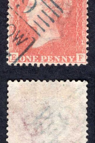 1857 1d pale red (EF) Plate 36 (transitional issue) BLUE Madeline Smith pmk