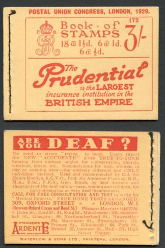 PUC SGBB25 3/- Booklet Edition 172 Nice Fresh Complete Booklet
