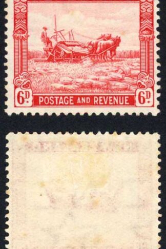 New Zealand SG585 6d Scarlet Perf 13.5 x 14 M/M (tone spot) Cat 20 pounds