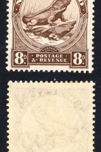 New Zealand SG586 8d Chocolate Perf 14 x 13.5 Wmk S/ways M/M Cat 15 pounds