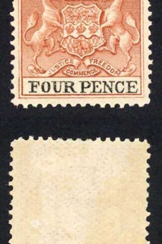 Rhodesia SG22 4d Chestnut and Black M/M (hinge remainder) Cat 48 pounds