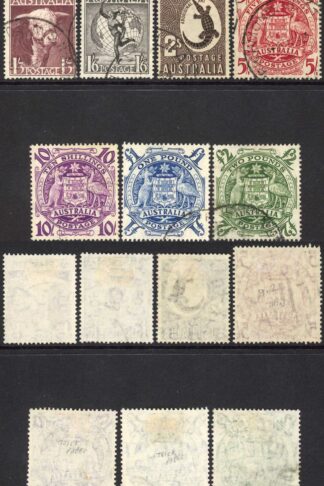 Australia SG223/4d Set of 7 Fine used Cat 21 pounds