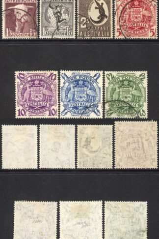 Australia SG223/4d Set of 7 Fine used Cat 21 pounds