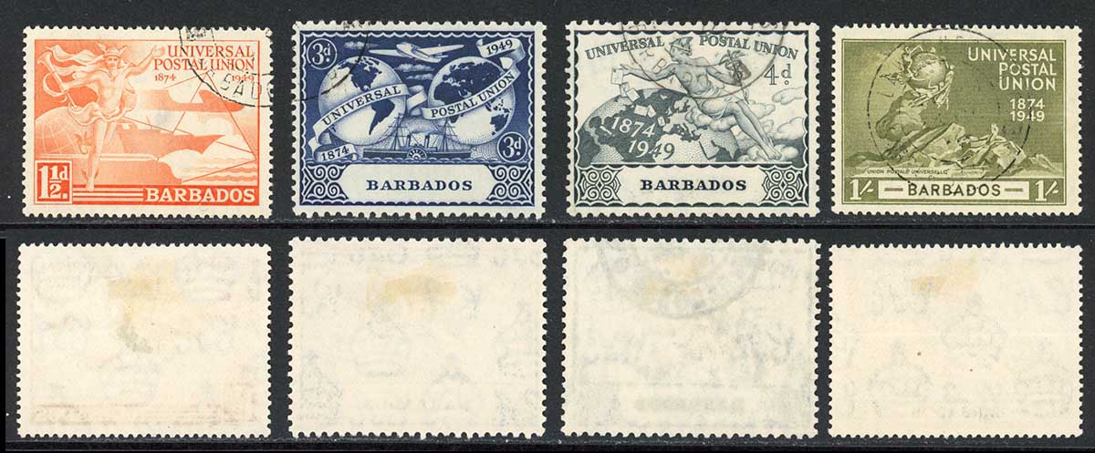 Barbados SG267/70 1949 UPU Fine used Cat 14 pounds