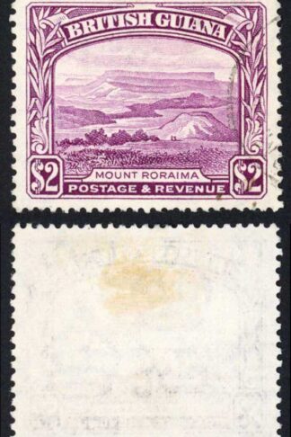 British Guiana SG318a 2 Dollar Perf 14 x 13 Fine used Cat 45 pounds