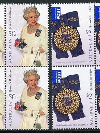 Australia SG2988/9 2008 Queens Birthday Set in Blocks of 4 U/M
