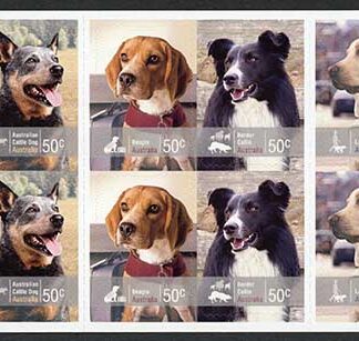 Australia SG3005b 2008 Working Dogs Mixed Self-adhesive Booklet Pane U/M