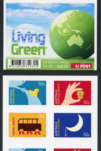 Australia SG3016b 2008 Living Green Double Sided Self-adhesive Booklet Pane U/M