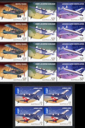 Australia SG3033a/6 2008 Aviation Sets of Four U/M