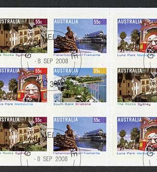 Australia SG3060b 2008 Tourist Precincts Self-adhesive Booklet Pane Fine Used