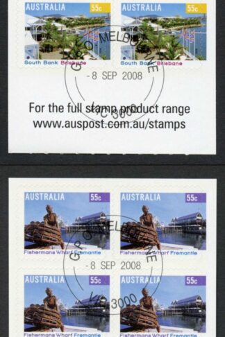 Australia SG3060a/3a 2008 Tourist Precincts Self-adhesive Booklet Panes Fine Us