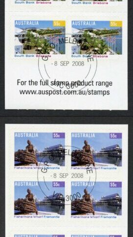 Australia SG3060a/3a 2008 Tourist Precincts Self-adhesive Booklet Panes Fine Us