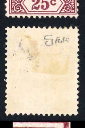 Mauritius SG259 25c Damage S flaw Superb used (Not listed in SG)