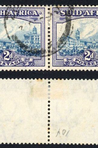 South Africa SG58 2d Blue and Violet Used Pair Cat 50 pounds